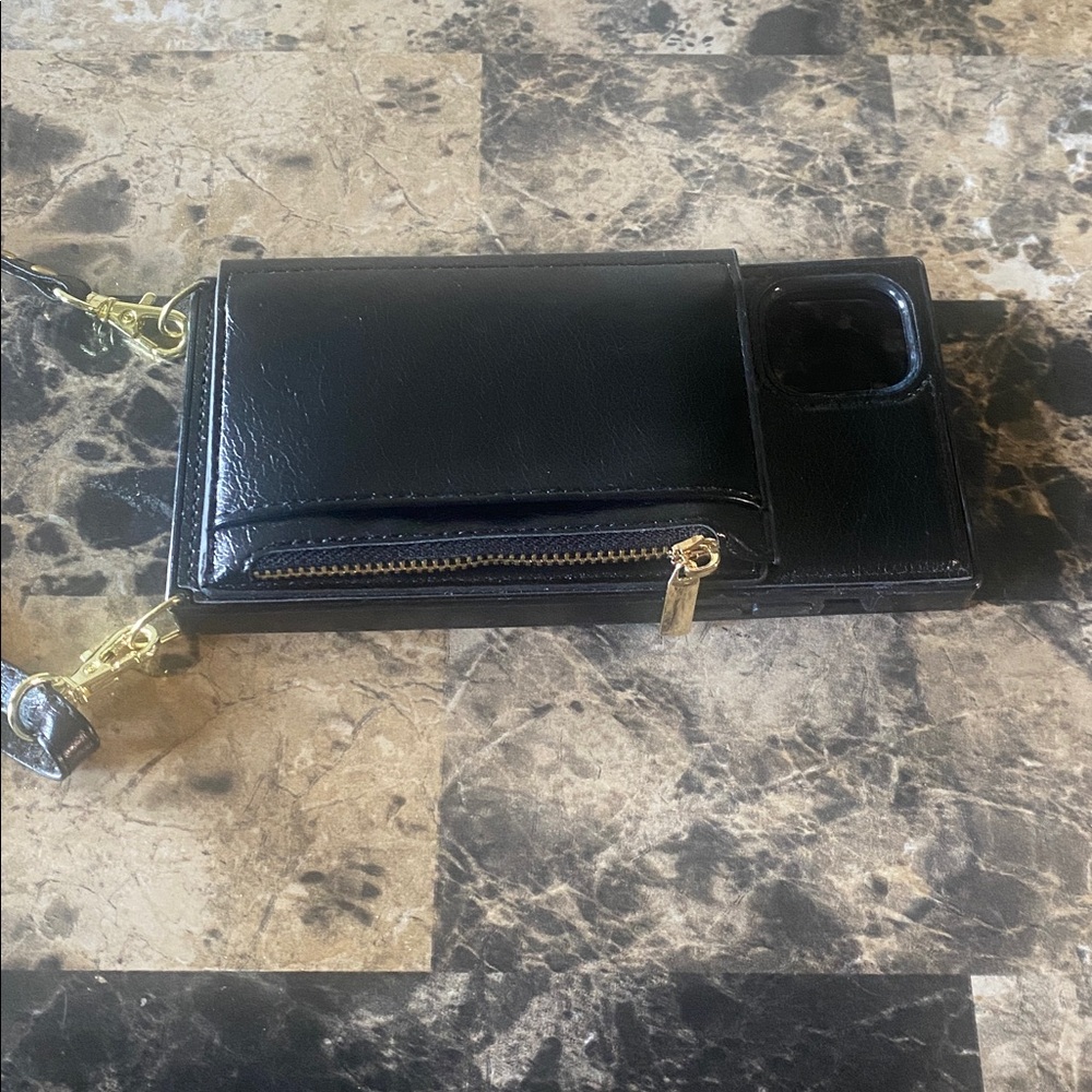 iPhone 11 Pro Max phone case.  Leather with Strap - Picture 4 of 10